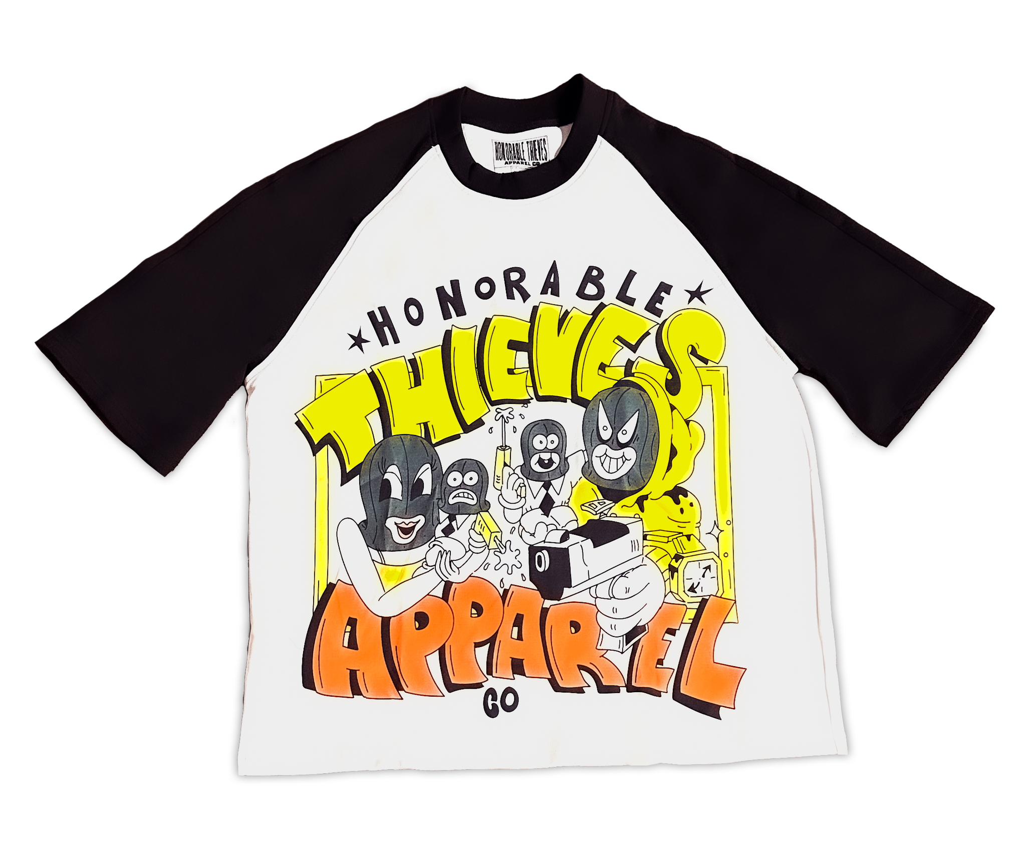 raglan short sleeve tee with dtg printed graphic by honorable thieves apparel co.